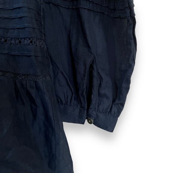 NWT Veronica Beard Addilyn Eyelet Dress In Ink Size 10 Navy Blue Cotton $498 - Picture 12 of 15